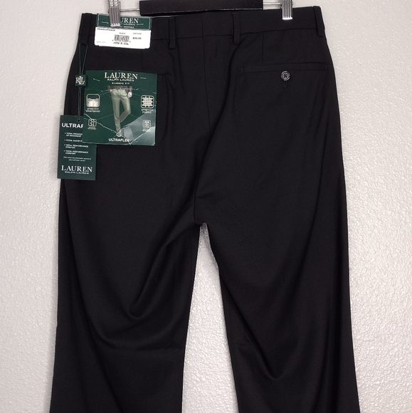 NWT Lauren Ralph Lauren Black Classic Stretch Tailored Fit Dress Pants Sz30W×32L - Picture 9 of 15